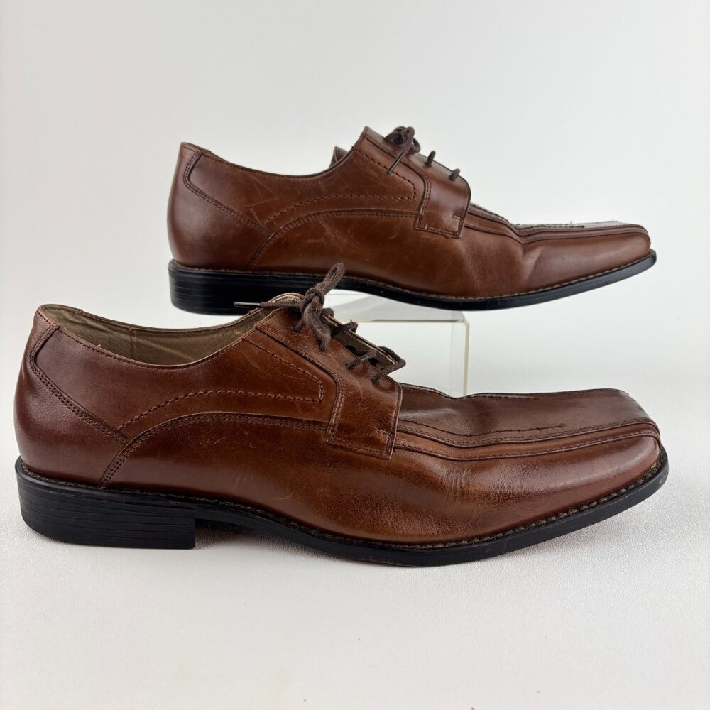 Stacy Adams Dress Shoes Mens Size 13 M Brown Leather Bicycle Toe Oxford 23274-03